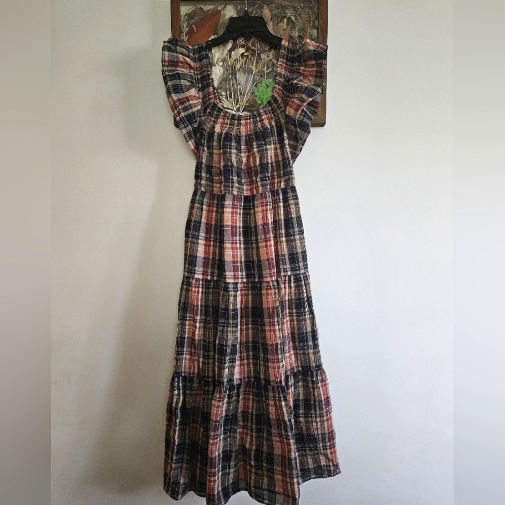 Madewell Plaid Maxi Dress Size Medium